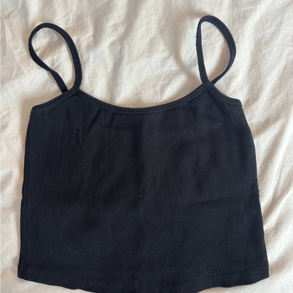 Uncle Studio Black Ribbed Baby Tank